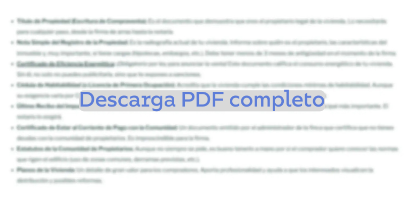 PDF documentación necesaria para vender una casa